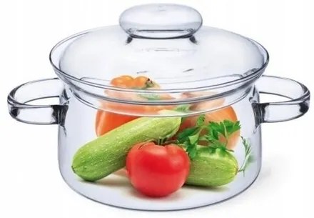 Garnek szklany Simax 6063 z pokrywką Nyko 1,5 l