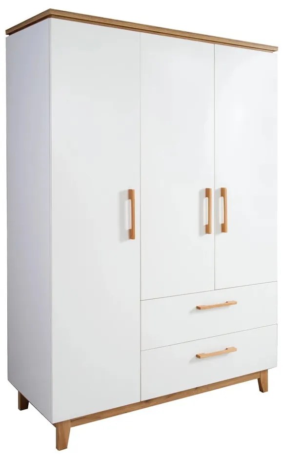 Biała szafa dziecięca w dekorze dębu 135x200 cm Finn – Roba