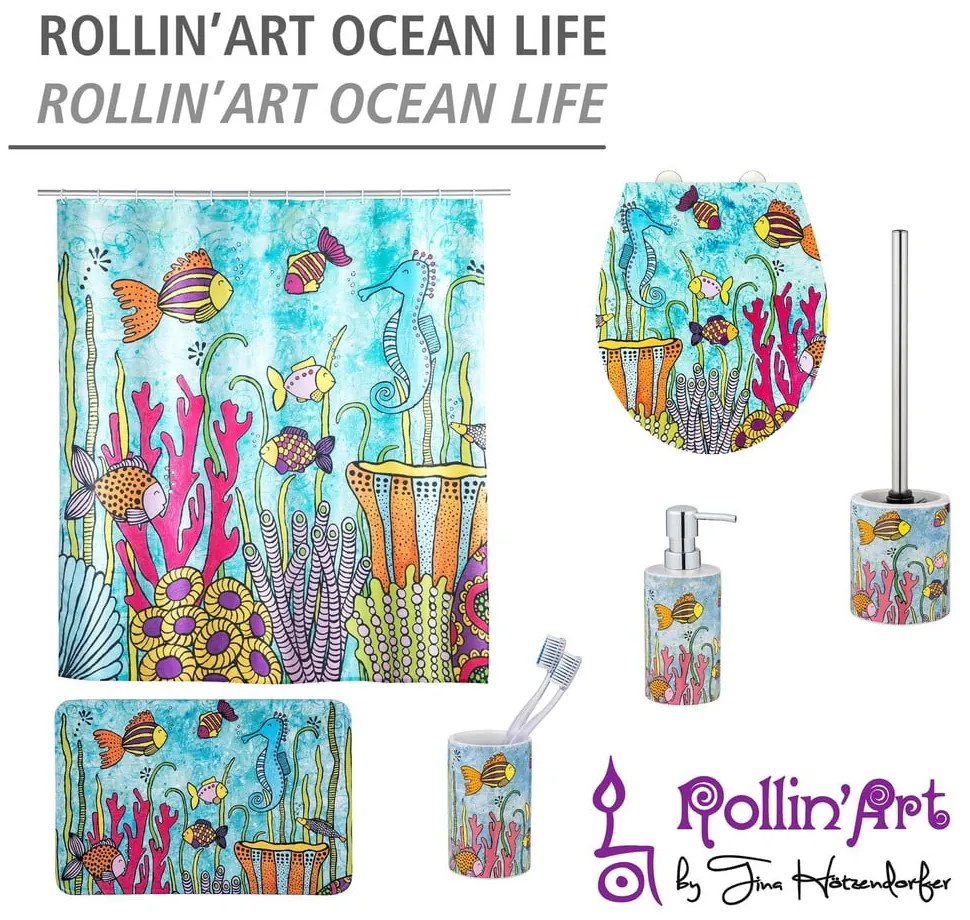 Ceramiczny kubek na szczoteczki do zębów Rollin'Art Ocean Life – Wenko