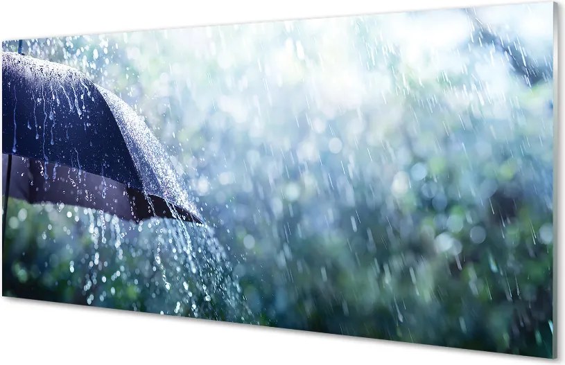 Szklany Panel Deszcz na tle Parasola