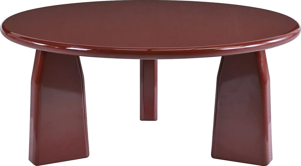 Stolik kawowy z MDF - Bordowy lakierowany - ZINAPA