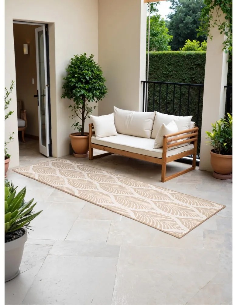 Chodnik odpowiedni na zewnątrz w beżowo-śmietankowym kolorze 80x250 cm Duet Liora – NORTHRUGS