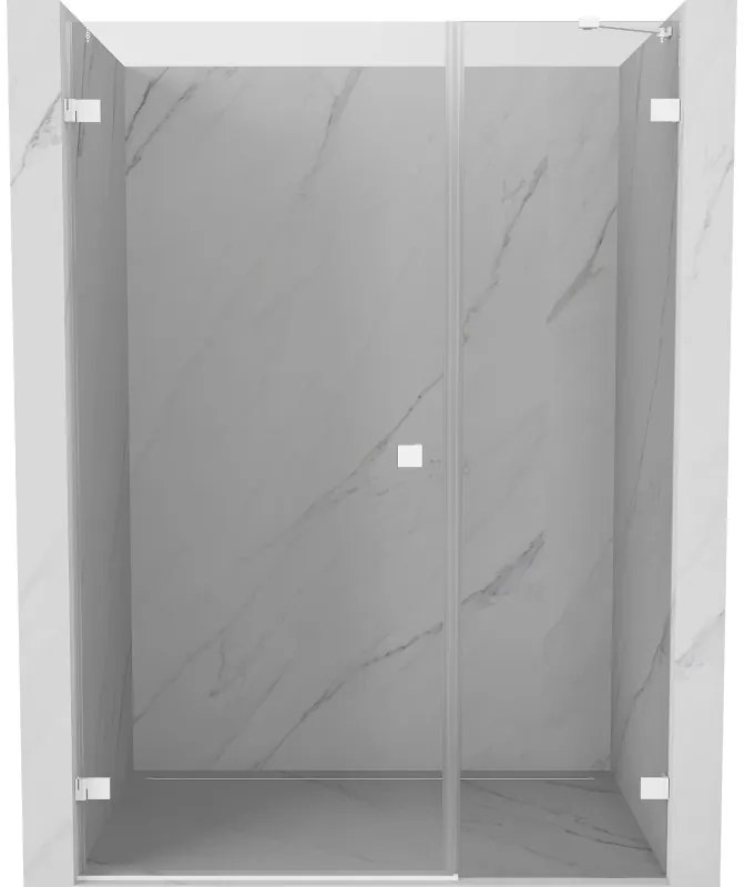 Mexen Lunar-B drzwi prysznicowe uchylne lewe 115 cm, transparent, białe - 832S-115-050-20-00-L
