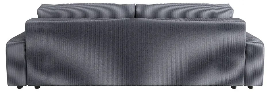 Ciemnoszara sztruksowa rozkładana sofa ze schowkiem 234 cm Sara – Ropez