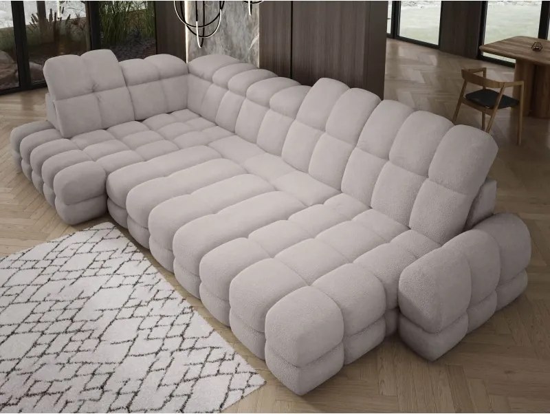 Narożnik TOLLO XL z elektryczną regulacją siedziska Lewostronny w tkaninie promocyjnej BUBBLE 03 WERSAL