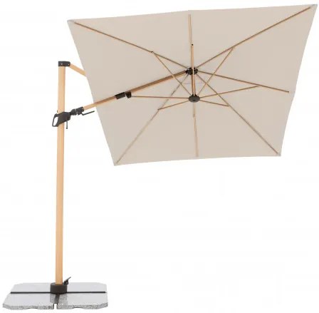 ALU WOOD 220 x 300 cm - wahadłowy parasol ogrodowy z drążkiem bocznym z ochroną ULTRA UV : Substancja Desen - 820