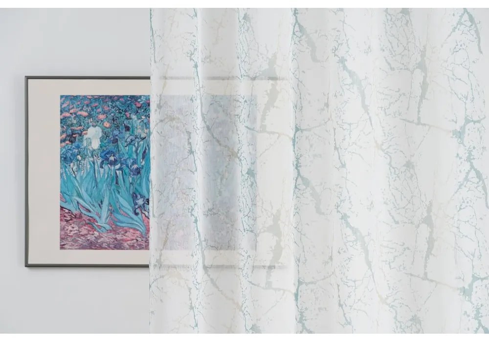 Kremowo-turkusowa firanka 140x260 cm Mizar – Mendola Fabrics
