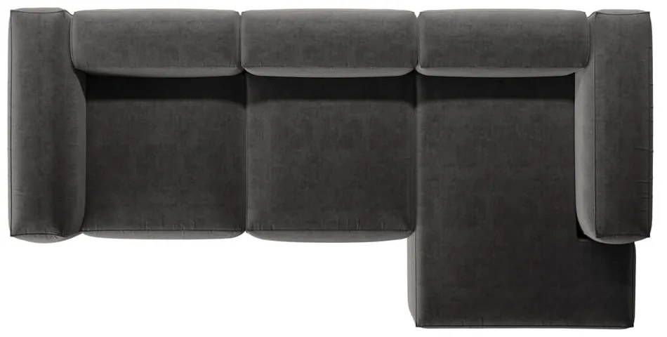 Ciemnoszary narożnik (prawostronny/z szezlongiem) Bergano – Cosmopolitan Design