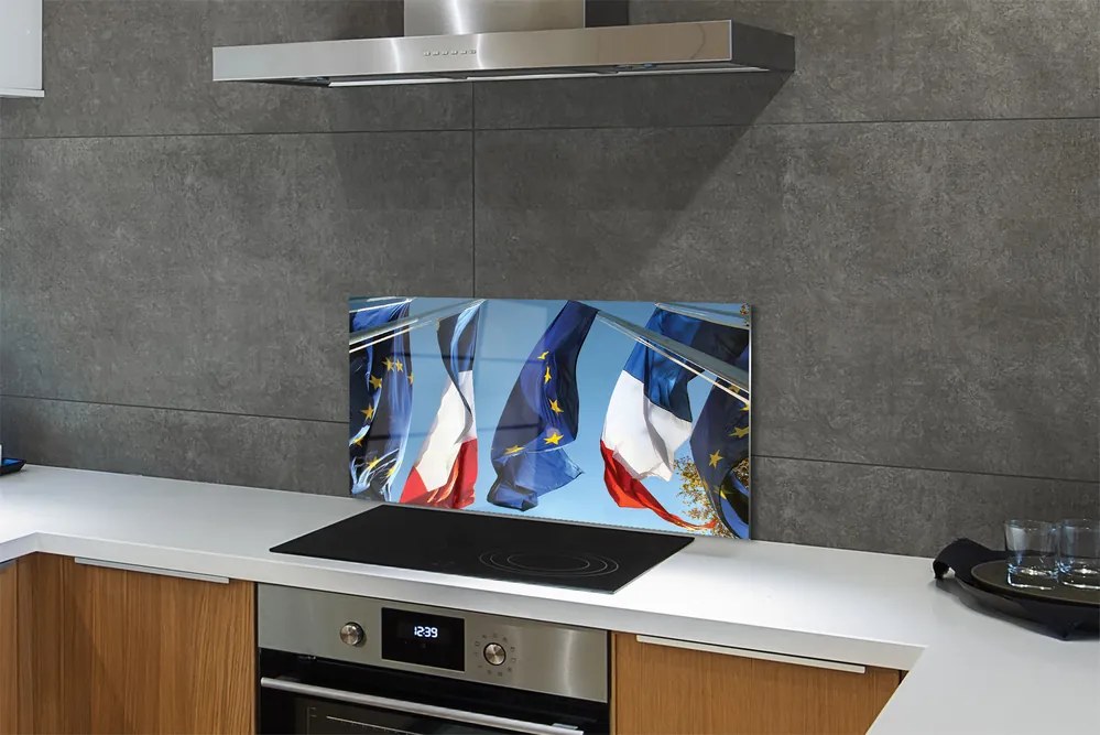 Panel szklany do Kuchni Międzynarodowe Flagi Świata