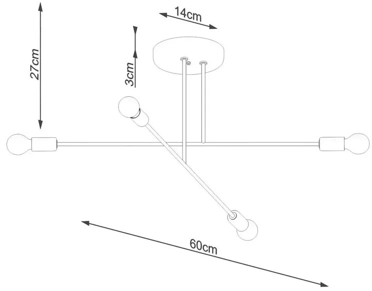 Czarna metalowa lampa sufitowa w stylu industrialnym - A631-Karinn