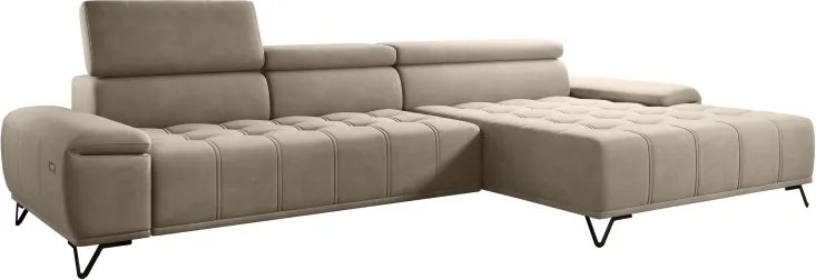 Narożnik PALLADIO MINI z elektryczną regulacją siedziska Prawostronny w tkaninie RIVIERA 16 WERSAL