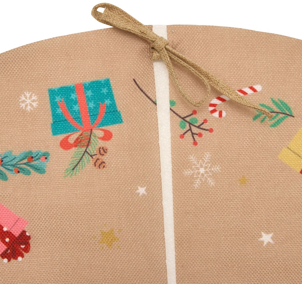 Dywanik pod choinkę z motywem Świętego Mikołaja, Ø 90 cm