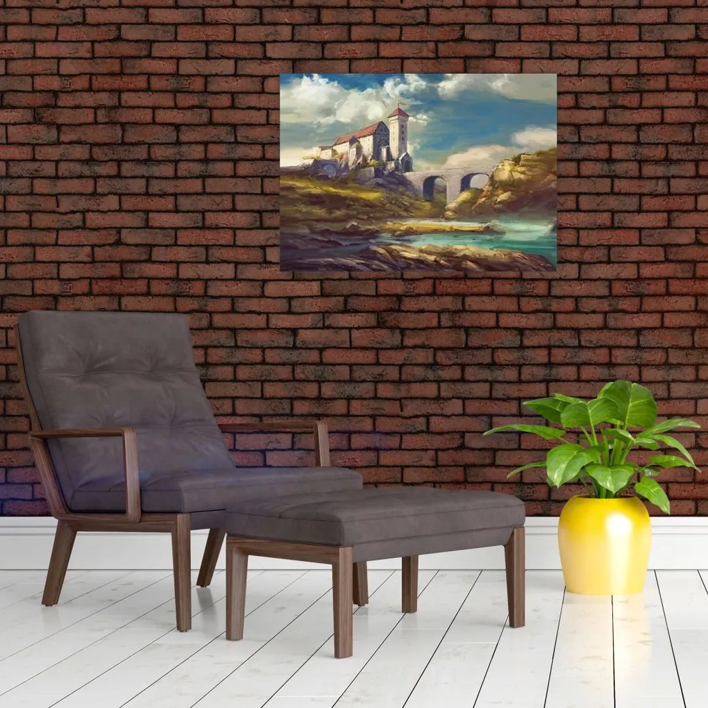 Obraz na szkle - Średniowieczny zamek (70x50 cm)