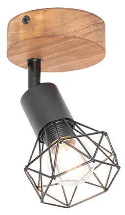 Industrialny reflektor czarny z obrotowym i pochylnym drewnem - Mosh