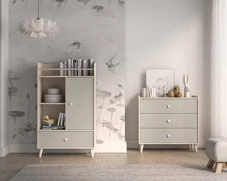 Komoda dziecięca MELLY 04 130 szara ML MEBLE