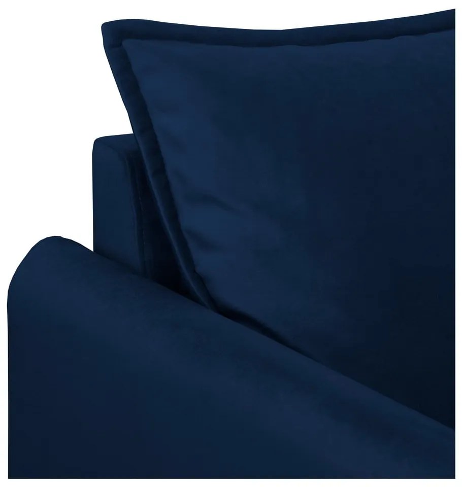 Ciemnoniebieska aksamitna sofa 138 cm Juli – Ropez