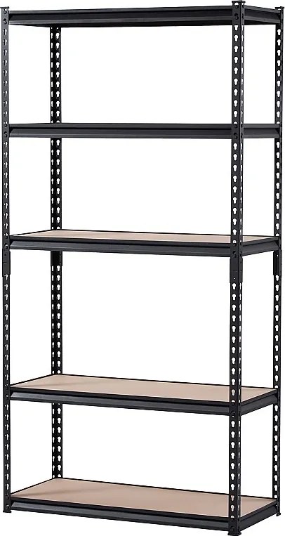 Metalowe Regały Garażowe SucceBuy Półki Magazynowe 41 cm gł. x 91 cm szer. x 181 cm wys. 5-Poziomowe Regały Garażowe