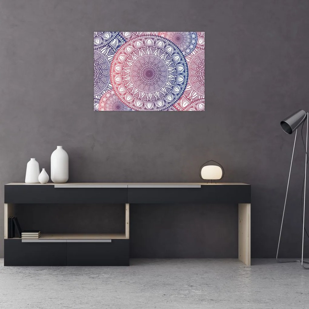 Obraz na szkle z mandali (70x50 cm)