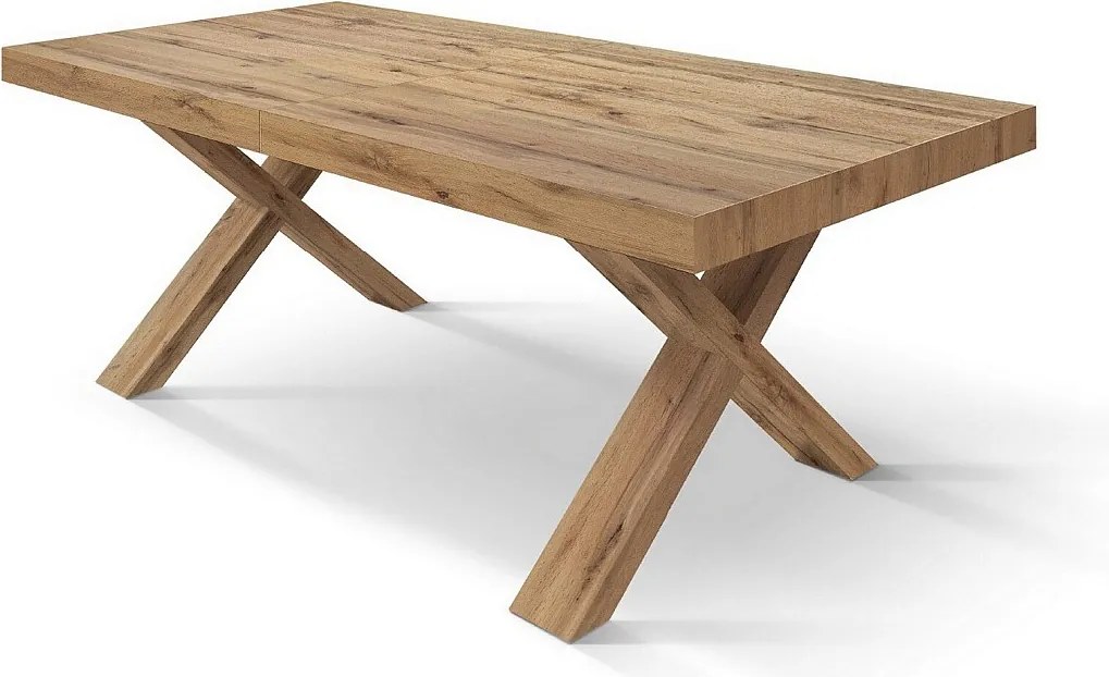 Stół drewniany z efektem dębu, nogi dębowe, wym.160x90-240x90cm - AMALFI