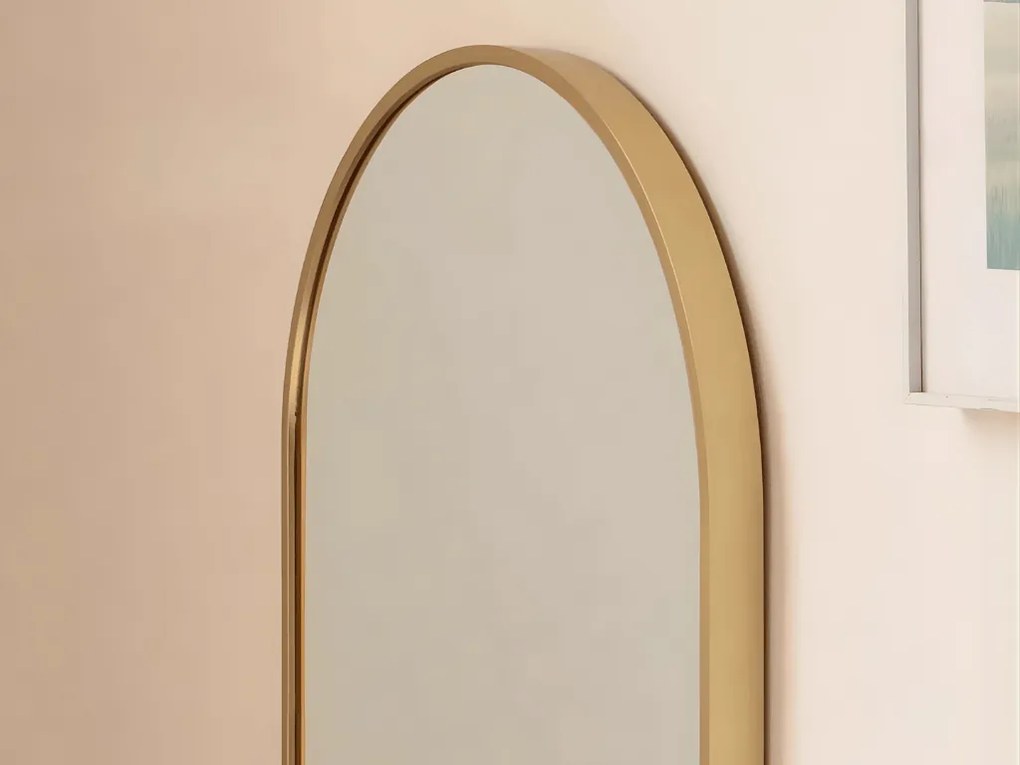 Owalne lustro na ścianę OLVANI 100x50 cm ze złotą ramą