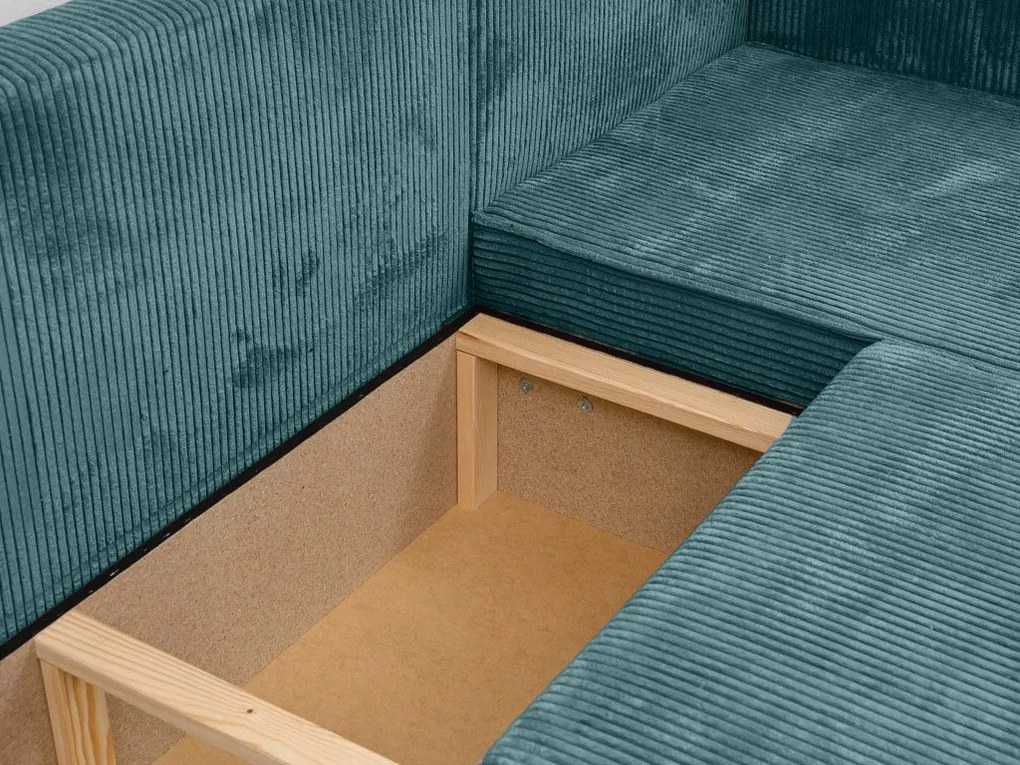Rozkładana narożna sofa SMART COSARO petrolowa, dwustronna + 2 poduszki GRATIS