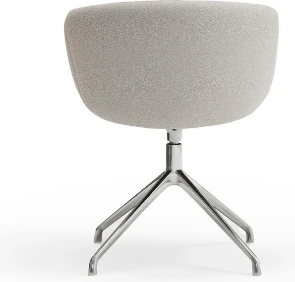 Jasnoszary tapicerowany fotel jadalniany z podłokietnikami Add – Teulat