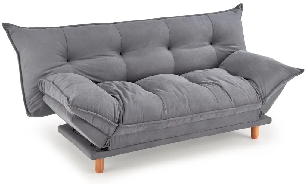 Sofa rozkładana z funkcją spania PILLOW szara HALMAR
