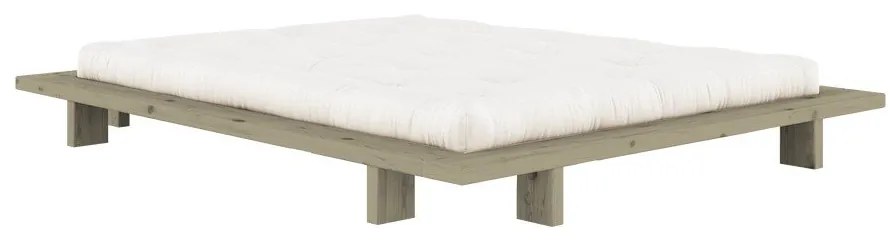 Szałwiowe łóżko dwuosobowe z litego drewna sosnowego bez zagłówka ze stelażem 140x200 cm Japan – Karup Design