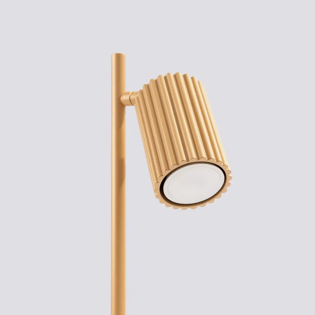 Lampa biurkowa KARBON złota ryflowana SOLLUX  LIGHTING