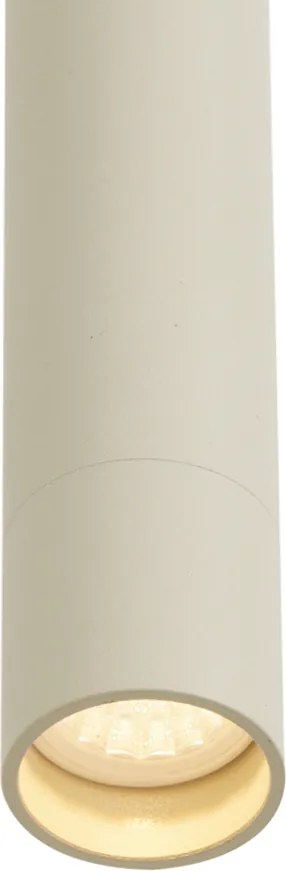 Nowoczesny system oświetleniowy szynowy z 6 reflektorami i 4 lampami wiszącymi w kolorze beżowym i białym, jednofazowy - Slimline Uzzy Keno