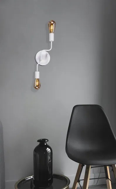 Biały podwójny kinkiet bez kloszy w stylu loft - A731-Imerix