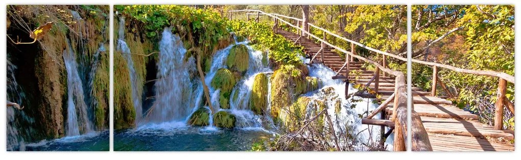 Obraz - Wejście na wodospady (170x50 cm)