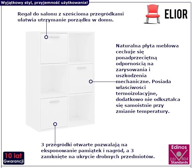 Biały regał z przegródkami - Venar