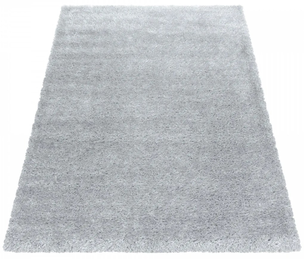 Dywan shaggy poliestrowy Brilliant srebrny 280 cmx 370 cm