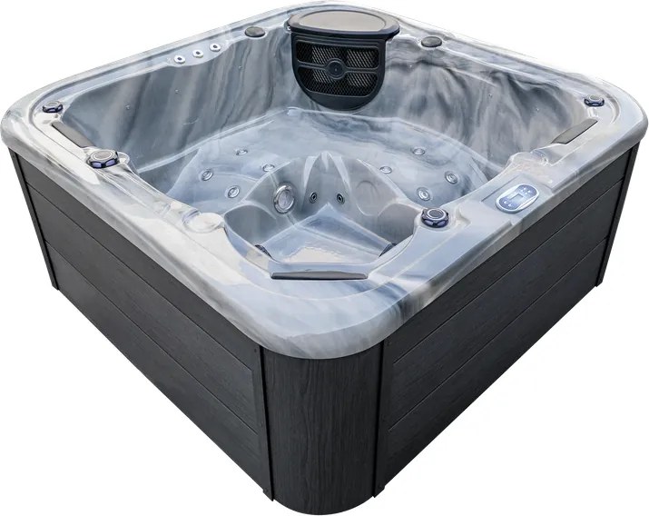 JACUZZI OGRODOWE WANNA SPA 5-OSOBOWA WHITE OBUDOWA ANTRACYT 195x195 CM