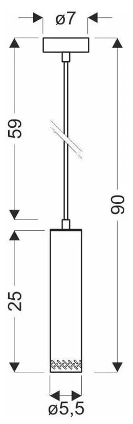 Czarna lampa wisząca z drewnianym kloszem ø 7 cm Tubo – Candellux Lighting