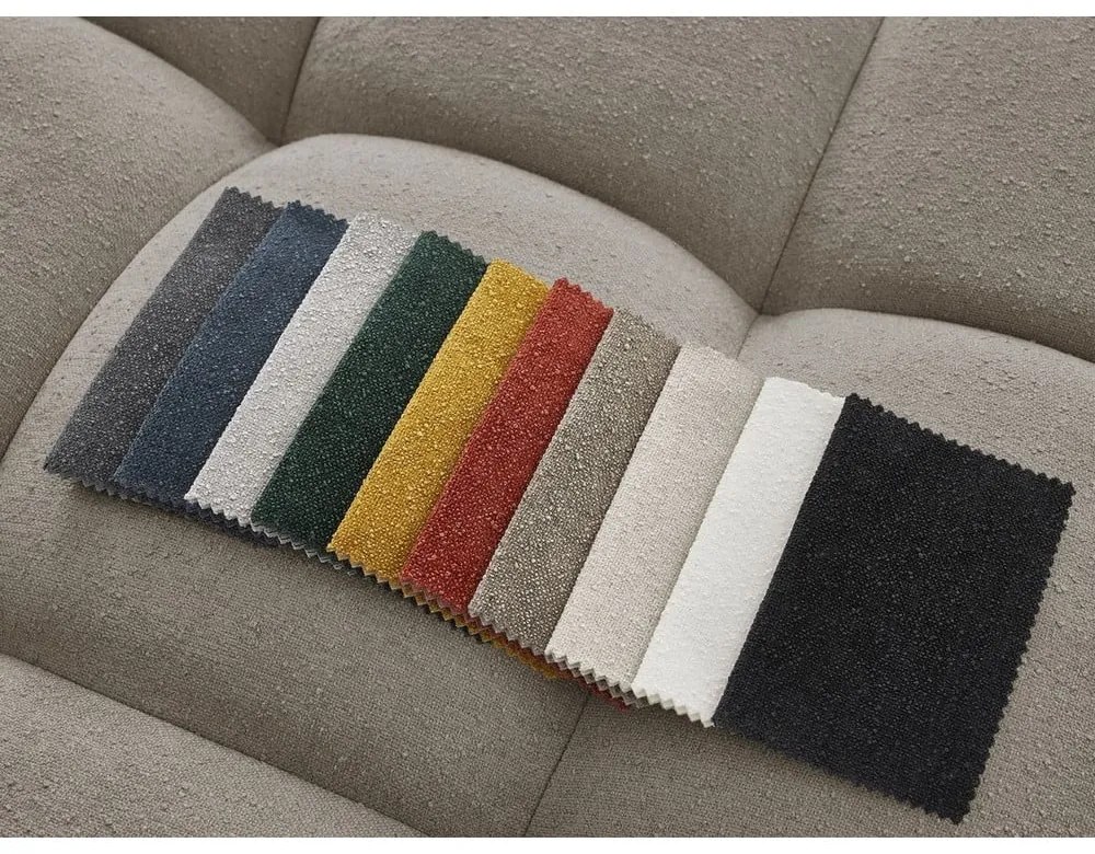 Szarobrązowy podnóżek z materiału bouclé Everest – Bobochic Paris