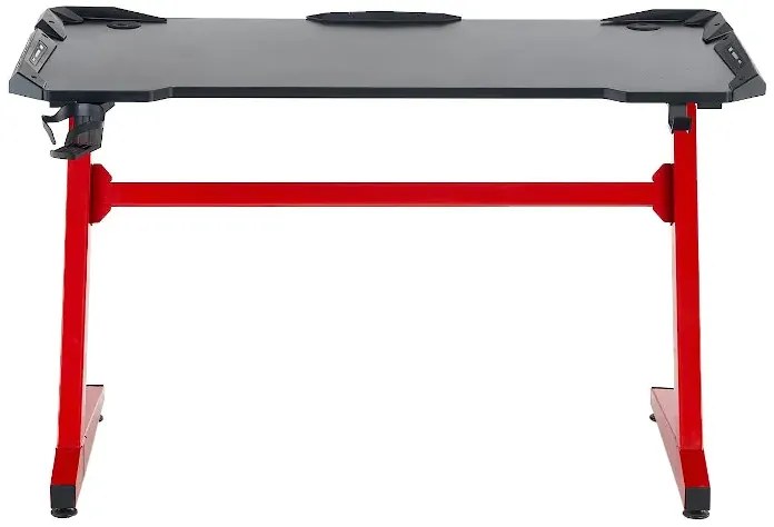 Czarno-czerwone biurko gamingowe S7-F60
