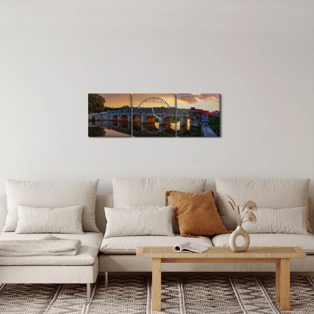 Obraz mostu (z zegarem) (90x30 cm)
