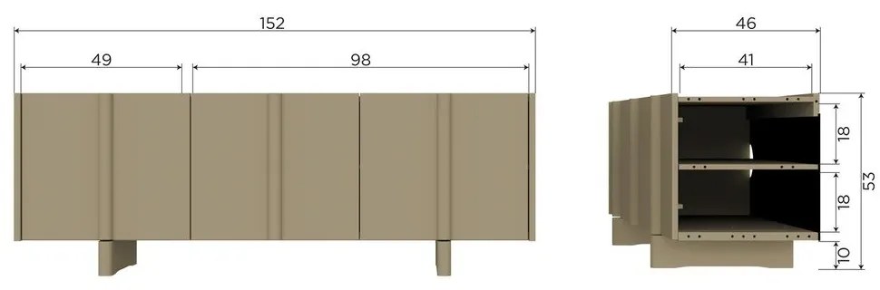 Zielona szafka pod TV z litego drewna sosnowego 152x53x46 cm Basu – WOOOD