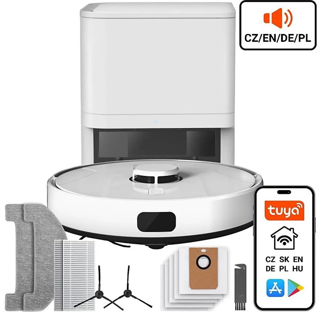 TESLA Electronics RoboStar - inteligentny odkurzacz 2w1 2600 mAh Wi-Fi biały