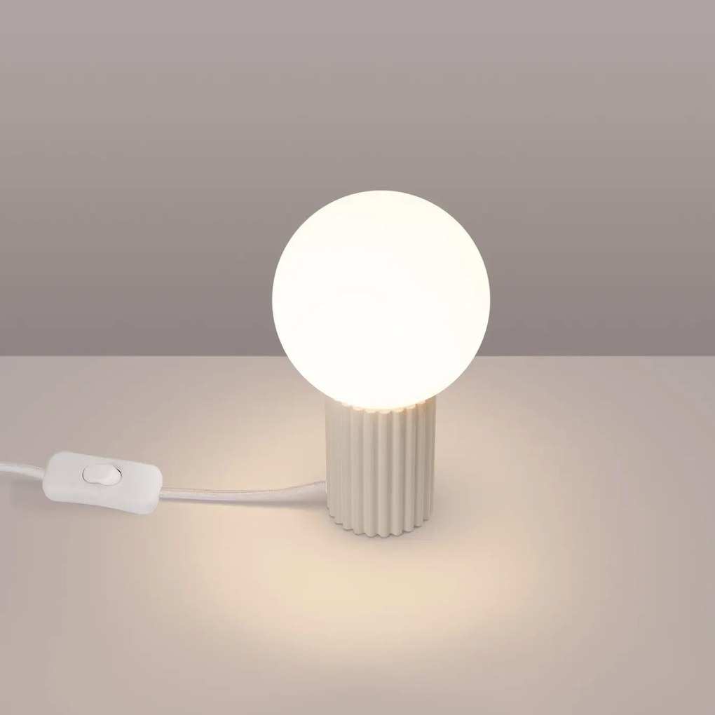 Lampa biurkowa HALO beżowa ryflowana SOLLUX  LIGHTING