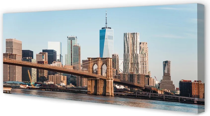 Duży obraz na płótnie Widok na Rzekę i Most