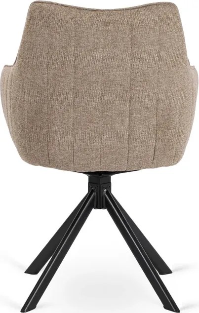 Zestaw Stół Rozkładany VERONA 160-240 cm Dąb/Czarny i 4 Krzesła MUMBAI Beżowe