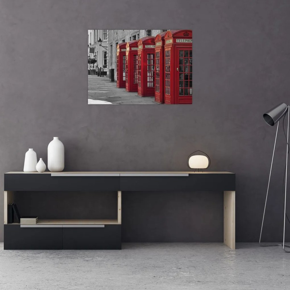 Obraz - Budki telefoniczne w Londynie (70x50 cm)