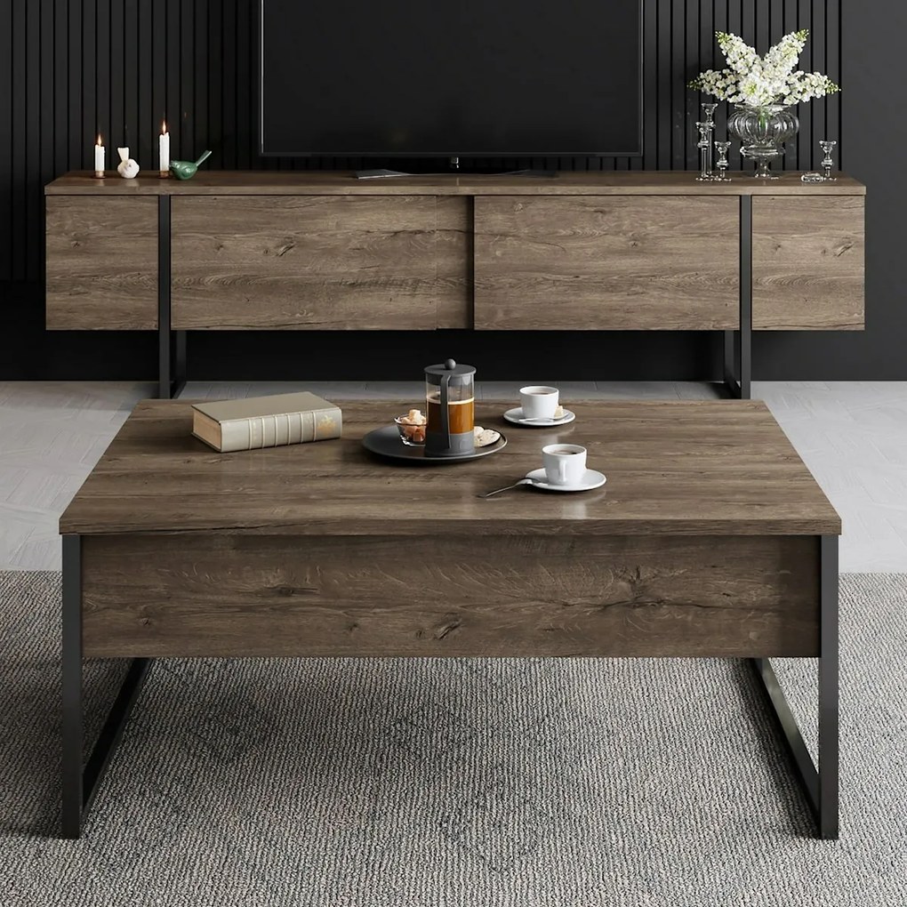 Stolik konferencyjny Luxe Walnut and Black