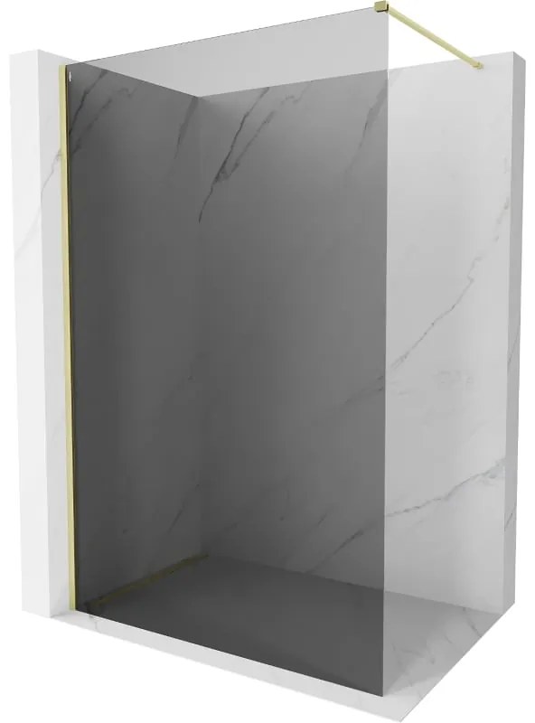 Mexen Kioto-X ścianka prysznicowa Walk-in 70 x 200 cm, grafit 10 mm, złota szczotkowana - 800-070-101-55-40-X