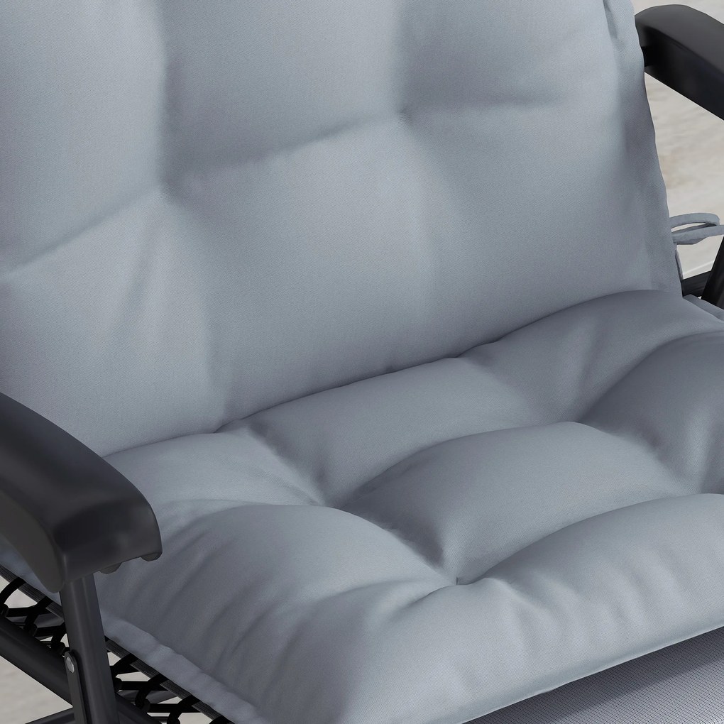 Outsunny Zestaw 2 poduszek na leżak ogrodowy Odporne na wodę 50x116x5 cm, Jasnoszary