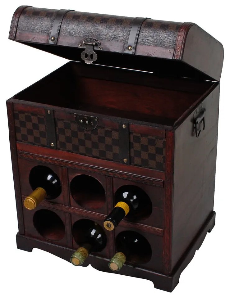Brązowa szafka na wino liczba butelek 6, 41x48 cm – Deco Pleasure