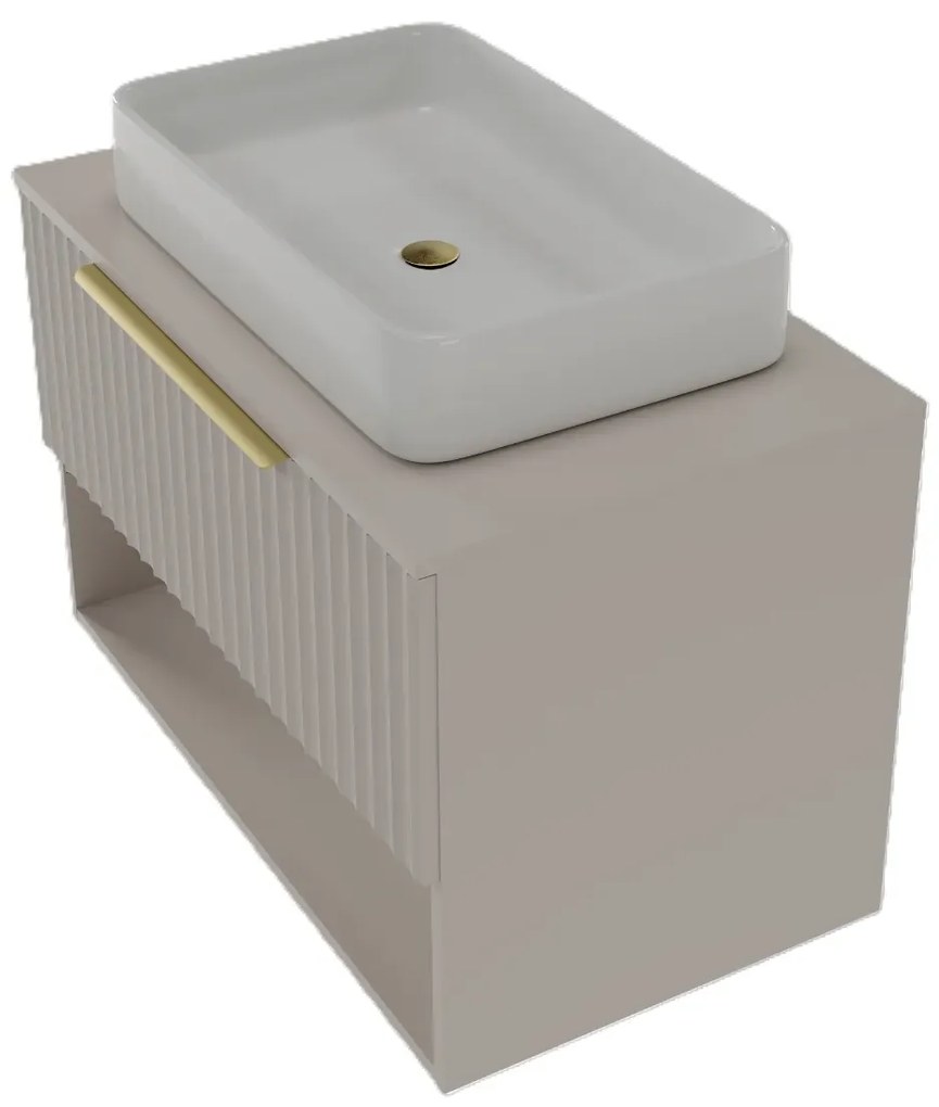 Szafka pod umywalkę nablatową TIBU 2.0 1S 80cm kaszmirowa STRAMA